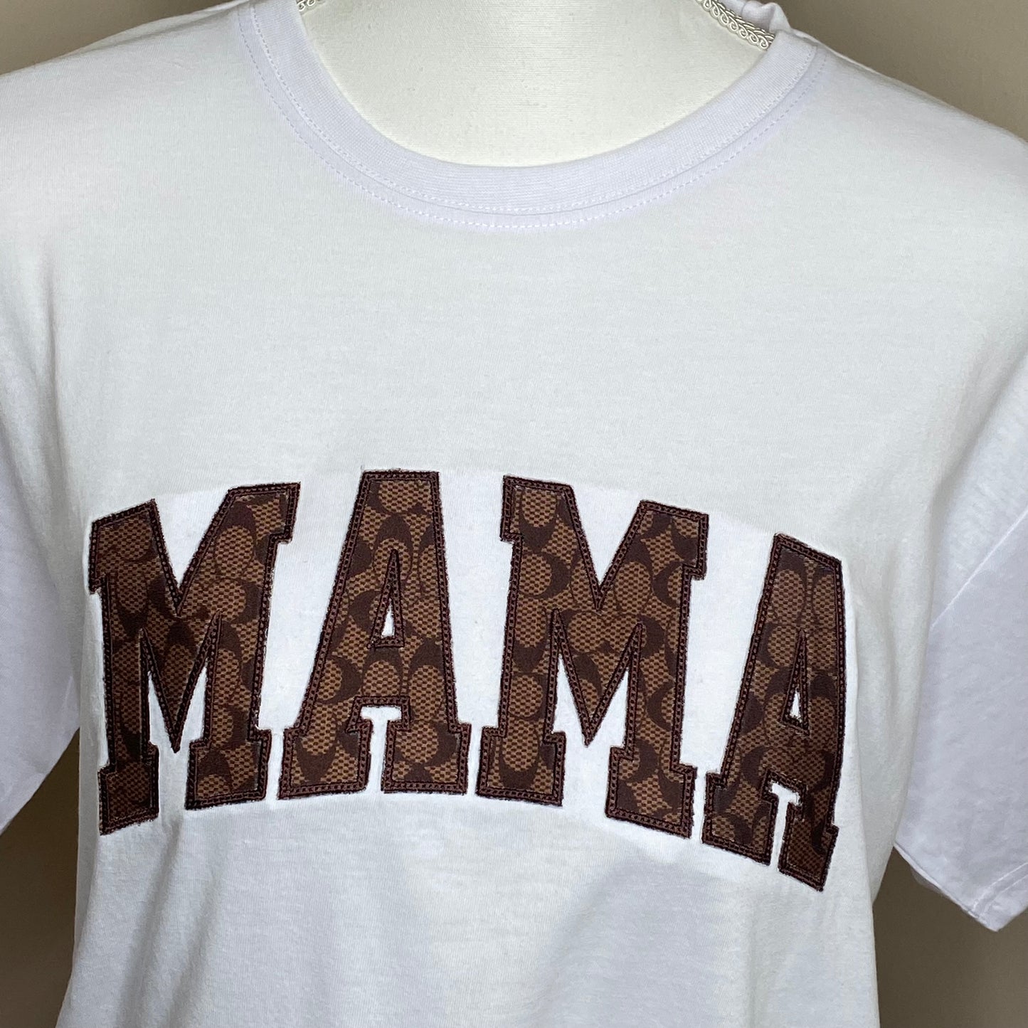 T-Shirt, MAMA, Embroidered Appliqué Luxury T Shirt