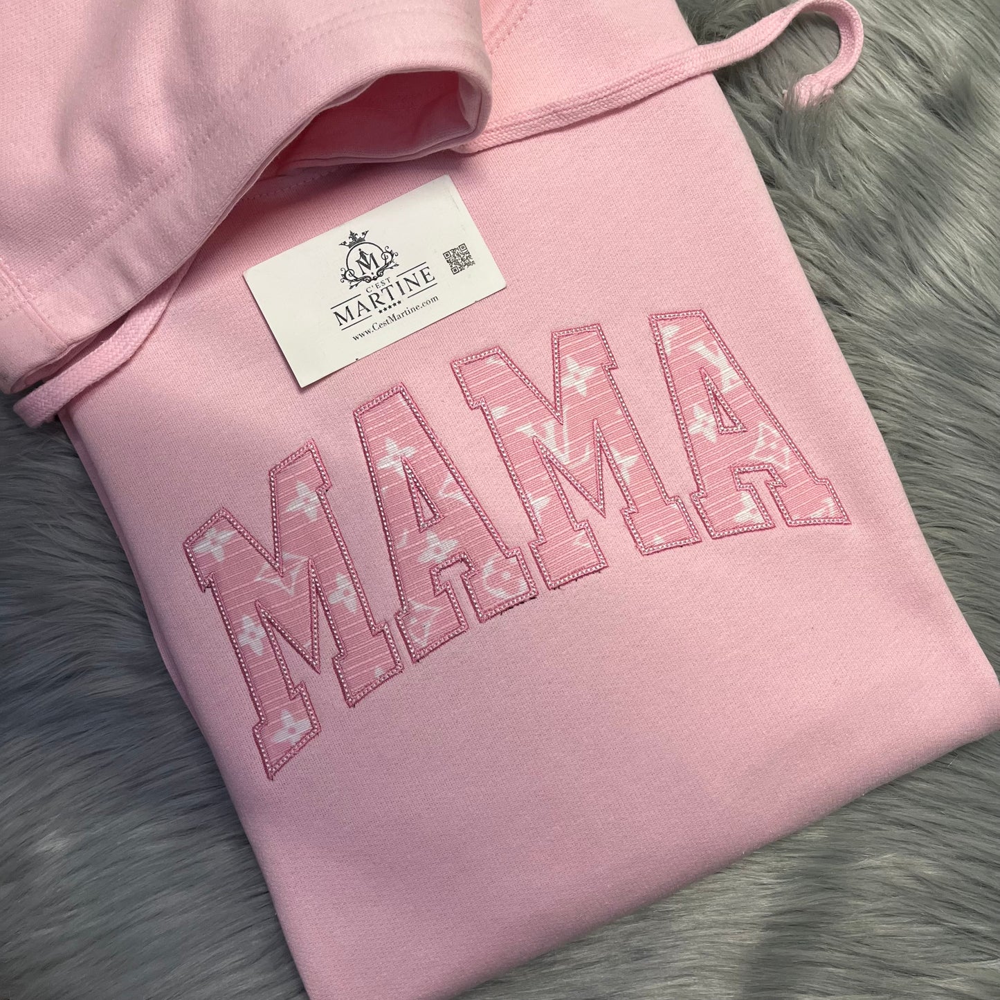 Hoodie, Mama Pink Embroidered Aesthetic Hoodie Sweatshirt Keepsake