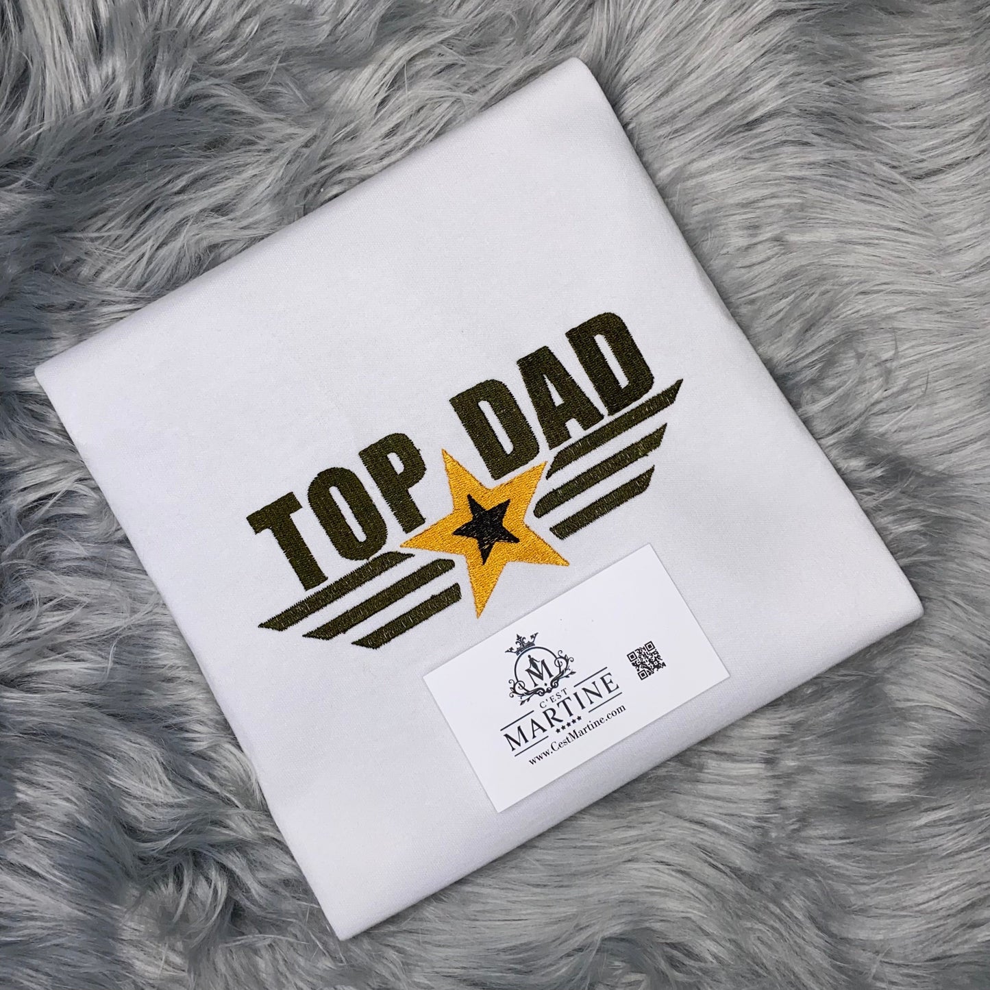 Father's Day, Top Dad, American Dad, Man, Embroidered T Shirt, All American Dad