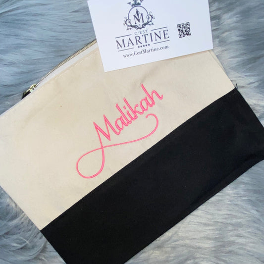 Makeup Cosmetics Bag Personalized Custom Embroidery