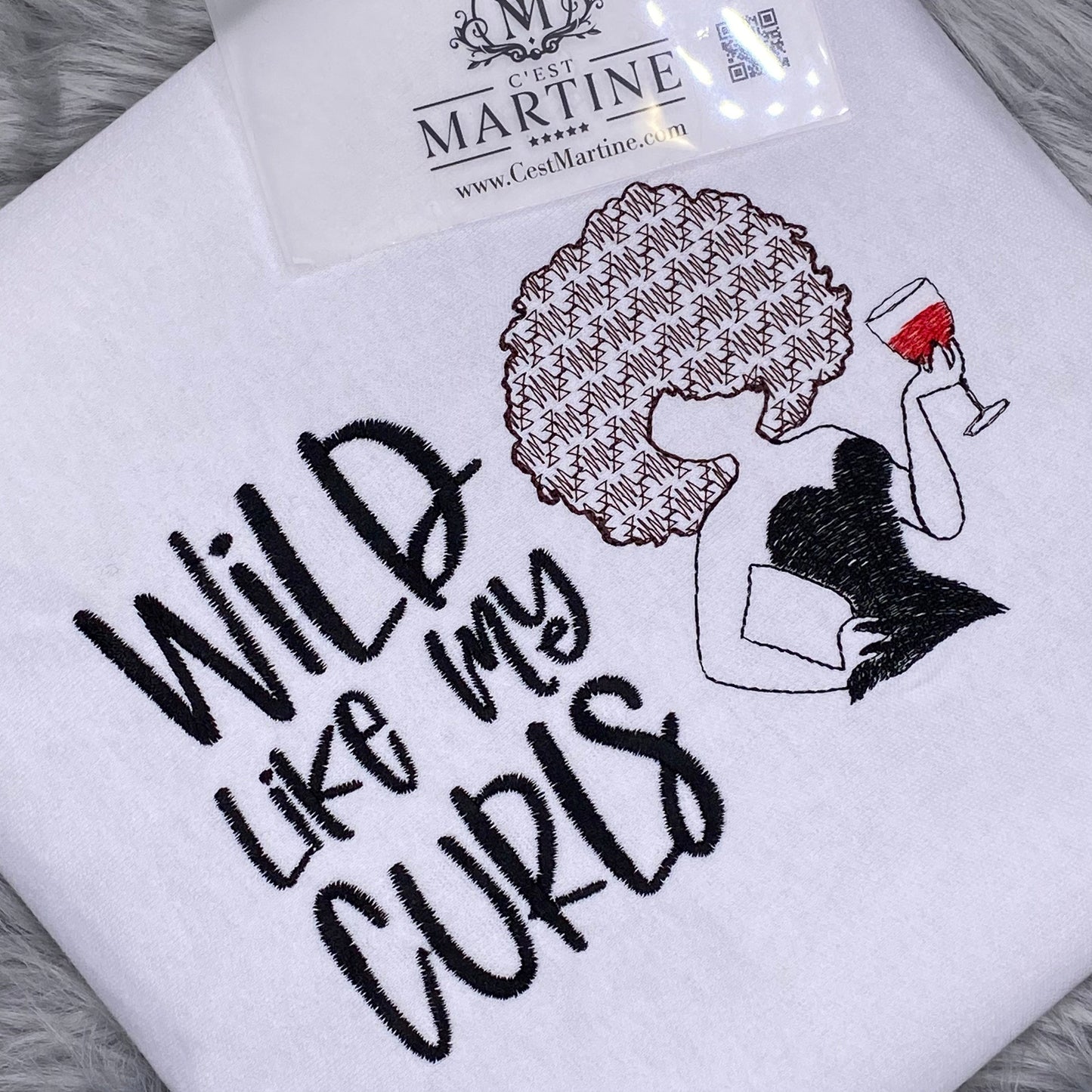 Juneteenth, African American, Black Woman, Embroidered T Shirt, Wild Like Curls T shirt